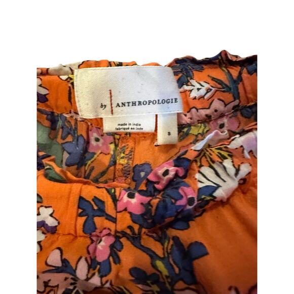 Anthropologie Orange Floral Iris Harem Wide-Leg Pants Size S BohoChic Festival - Picture 2 of 8